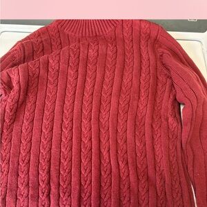 Cozy Red Cable Knit Sweater